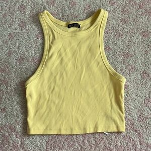 Zara Yellow Cropped Tank